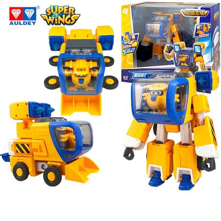 AULDEY Super Wings Season 9 Supercharge Robot JETT/DONNIE Action Figures Original Toy Robot Transformaming Toys Gift for Kids