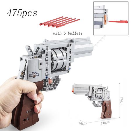 Technic Series Gun Hand guns Revolver Pistol Can Fire Bullets  Building Block Toys Set DIY Model For Kids Boys Gift