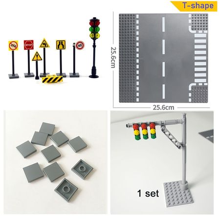 City Road Street Baseplate Set Street lights building block base plate Compatible All Brands