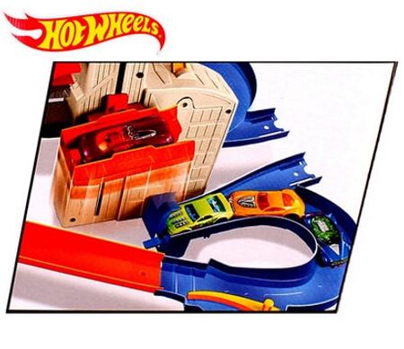 Hot Wheels Roundabout Tracks Kids Toy Electric Toys Square City Miniature Car Model Classic Antique Car Toys for Children CDR08