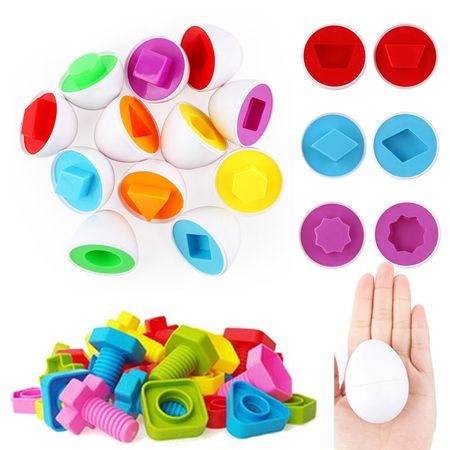 Kids Simulation egg Montessori Toys Plastic materials Educational Math 3D Puzzle game Jigsaw early Learning Screws toys For baby