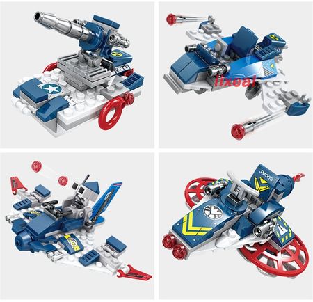 685pcs 8in1 Aircraft Building Blocks Fit Lego Superhero City Space Warplane Bricks Educational Toys SEMBO BLOCK