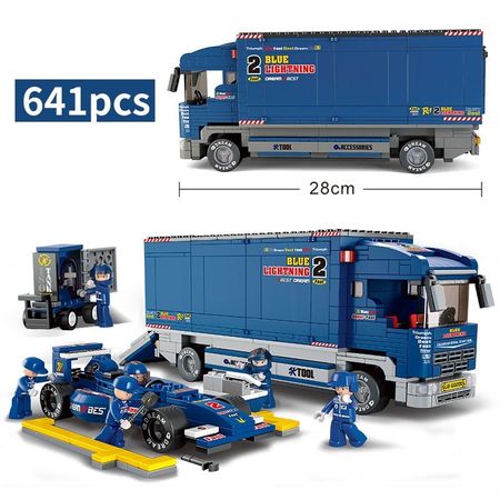 City Compatible racers FIA Formula 1 World Championship F1 station transport Truck sets Building blocks figures Kid Toy vehicle