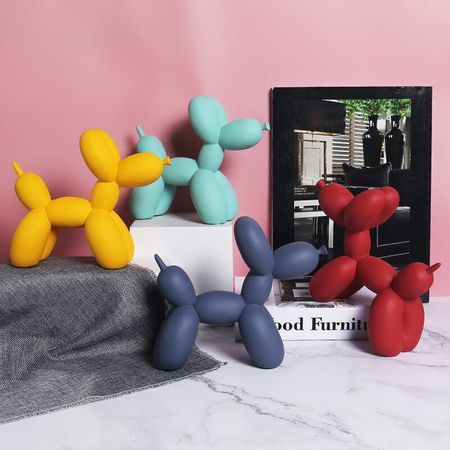 Matte Balloon Dog Statue Resin Sculpture Home Decor Modern Nordic Home Decoration Accessories for Living Room Animal Figures