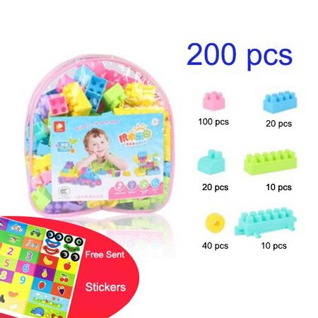 200 Pcs Building Blocks Child Large Particles Plastic Inserted Assembled Building Blocks Baby Figures Educational Toy Kid Gift