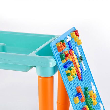 Kids Activity Table Building Blocks Compatible LegoING with Multifunctional Table DIY Bricks Toys for Boy Girl Children Gifts