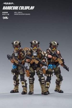 JOYTOY 82011061 1/18 Hell Skeleton Paratroopers Trio Special Forces Tactical Combat Squad  Dolls