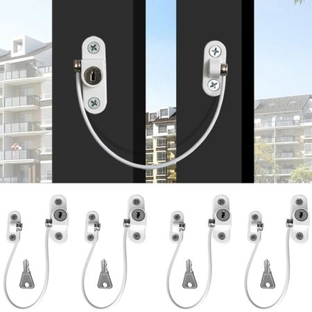 4pcs/Set Baby Safety Lock Window Child Lock Protection Stainless Steel Window Limiter Multifunctional Cabinet Door Baby Care