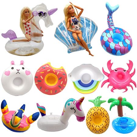 Handmade for Barbie Doll Lifebuoy Swimming Ring Toys for Children Beach Pool Bikini Fashion Girls Toy Accessories Swim Party Set