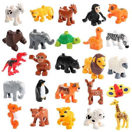 25PCS Animal Zoo Big Building Blocks Classic Accessories Compatible Figure Set Bricks Children Baby Toys Xmas Gifts