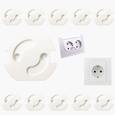 10 Pcs EU Child Lock Baby Safety 2 Holes Kids Safety Outlet Cover Baby Children Electric Protection Sockets Safe Rotate Cover