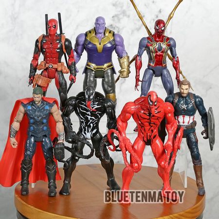 Marvel Deadpool Thanos Thor Captain Venom Carnage Iron Spider America Action Figures For Children Toys Gifts