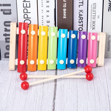 Baby Toys Colorful Wooden Blocks Baby Music Rattles Graphic Cognition Early Educational Toys For Baby 0-12 Months