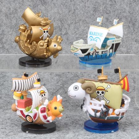 Anime One piece 4pcs/set Pirate Ship THOUSAND SUNNY Going Merry   Figure Model Toys for Children