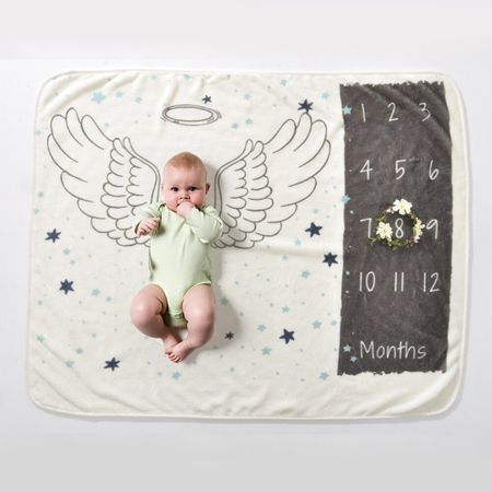 Baby Blanket Soft Flannel Newborn 12 Monthly Growth Milestone Blankets Photo Prop Background Children's Blanket Baby Blankets