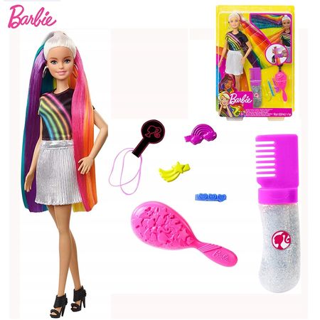 Barbie Fashionistas Rainbow Sparkle Hair Doll with Accessories and Clothes Barbie Brinquedos Fashion Girl Toys Boneca for Girls