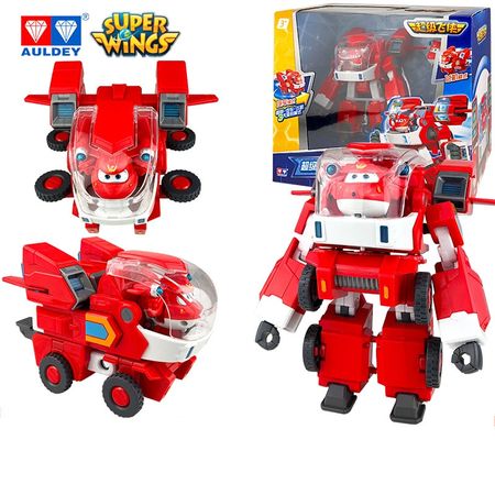 AULDEY Super Wings Season 9 Supercharge Robot JETT/DONNIE Action Figures Original Toy Robot Transformaming Toys Gift for Kids