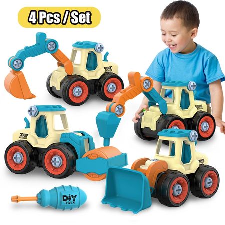 Nut Disassembly Engineering Truck Building Blocks Bulldozer Kids Screw Boys Creative Tool Education Toys Car Model For Boy