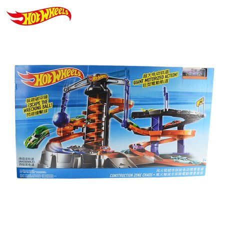 Hotwheels Zone Chaos Set track Toy Kids Play Toys Plastic Metal Miniatures Cars Machines For Kids Brinquedos Educativo DPD88
