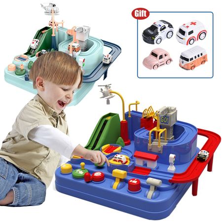 Kids Educational Car Toys for Boys Track Adventure Brain Table Games Rail Cars Mechanical Parking Lots Children Gifts