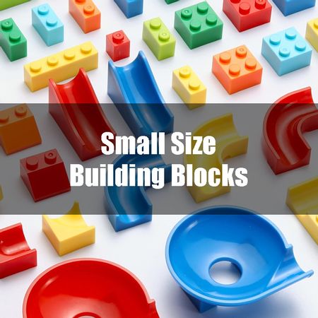 Small Size Blocks Marble Race Run Maze Ball Compatible Duploed Building Blocks Funnel Slide Toys For Children Kid Gifts