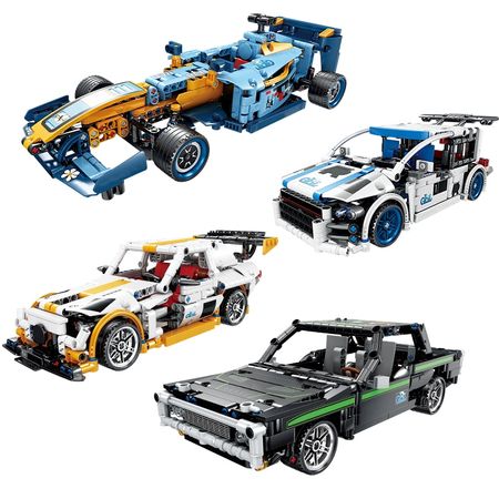 MOC City Pull Back Racing Car Model Building Blocks Creator Technic Supercar Racer Vehicle Bricks Educational Toys For Children