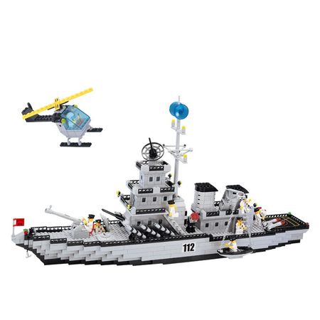 Enlighten Military Series Battle Cruisers Building Blocks 970pcs DIY Assembling Bricks Educational Toys 112 for Boy's Birthday