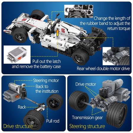 729PCS City Remote Control Car Building Blocks Technic RC F1 Racing Car Electric Bricks Enlightenment Toy For Children