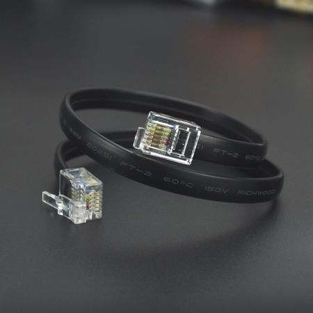 10-100Pcs RJ12 Six-core Clear Crystal head 6P6C right Buckle Position Technic MOC Parts EV3 Data Line Crystal Connector Cable
