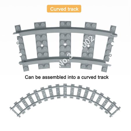 Train Flexible Tracks City trein Track Rail Straight Curved Rails Building Block Bricks Model