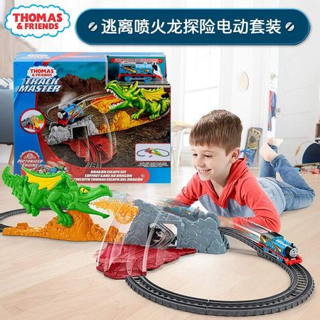 Original Thomas and Friends Electric Locomotive Track Master Series Escape Fire-breathing Dragon Adventure Toys for Children