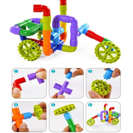 Colorful Water Pipe Building Blocks Toys Kids Assembling Pipeline Tunnel Building Construction Toys Educaitonal Toys for Kids