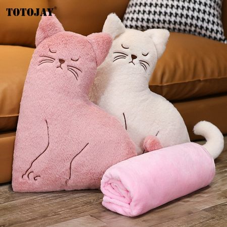 50/60cm Plush Cat Stuffed Toys Stuffed Lovely Animal Kitty Doll Soft Pillow with Blanket Sofa Cushion Decor Baby Birthday Gift