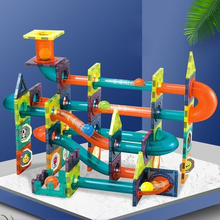 DIY Magnetic Building Blocks Toys Sets Magnet Maze Ball Tracks Blocks Magnetic Funnel Slide Blocks Educational Toys For Children