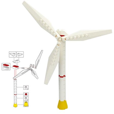2pcs Building blocks mini windmill City creator wind power generation Model DIY self-locking Bricks Farm Wind energy Accessories
