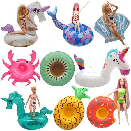 Beach Swimming Ring for Barbie Dolls Accessories Pool Party Dolls Lifebuoy Toys for Children Handmade Girls Toys Fashion Bikini