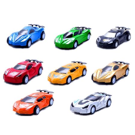 6Pcs/set Mini Toy Car Model Diecast Pull Back Racing Car Simulation Bus Truck Vehicle Cute Plastic Toys For Boys Children Gifts