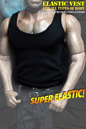 1/6 Male Solider Super Elastic Vest Low Collar Muscle Vest Clothes of  Figure Box