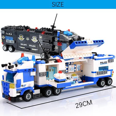 DIY City Police Building Blocks Vehicle Car Helicopter Construction Building Blocks DIY Building Bricks Toys For Children Gift