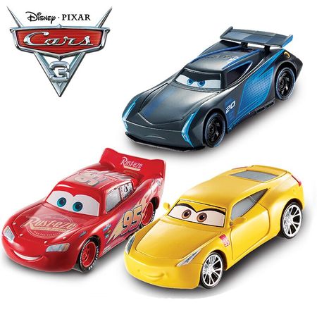 Disney Pixar Cars 3 All Series Metal Car Toy Lightning McQueen Black Storm Jackson Curz Car Model Boy Birthday Gift DXV29