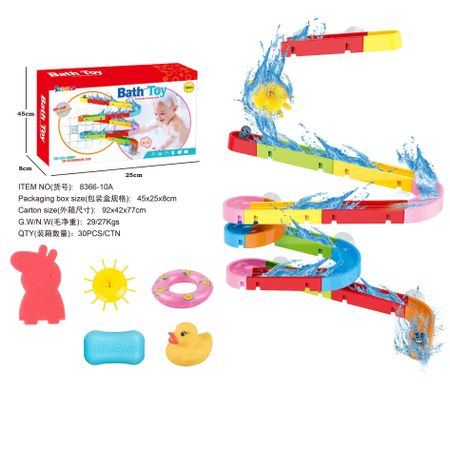 Baby Bath Toys Marble Race Orbits Track Suction Cup Kids Bathroom Bathtub Shower Toy Play Water Games Swimming Pool Tools Toys