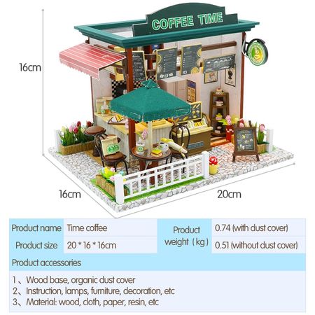 Toys For Children  Doll House Miniature DIY Dollhouse With Furnitures Wooden House Waiting Time Girls Birthday Gift C006
