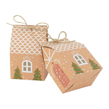 5pcs Christmas Candy Box Bags Santa Claus Gift Box DIY Cookie Packaging Bag Xmas Party Decoration Navidad New Year Kids Gifts