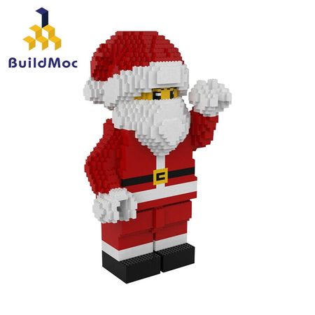 Buildmoc Christmas Santa Claus Elk Snowman Tree Building Blocks Model Gift Toys for Children Giant Santa Claus Xmas
