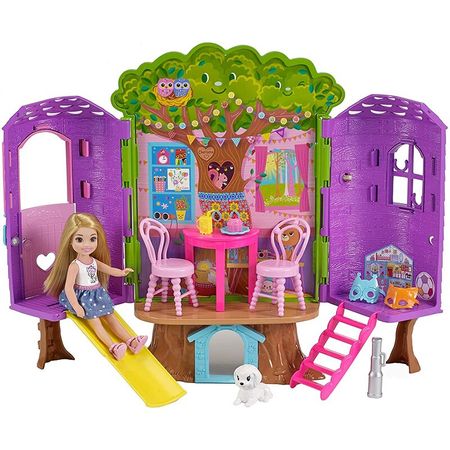 Original Barbie Club Chelsa Doll and Accessories Princess Baby Doll Toys for Children Pets Leisure Tree House Girls Toy Gift Set