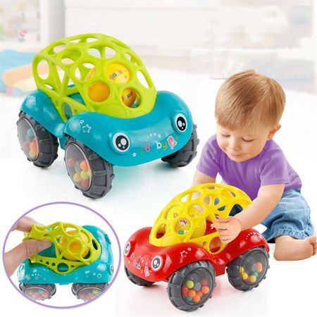 Soft Baby Funny Rattles Mobiles Car Doll Toy Hand Jingle Shaking Bell Car Inertial Slide Trolley Children Cribs Rattle Toys