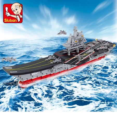 Sluban Military submarine sets  boat Aircraft carriers warship model Building Block ship 3D Construction Brick  Child gift toys