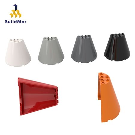 BuildMOC Compatible Assembles Particles 47543 8x4x6 large cone half  Building Blocks Parts DIY LOGO Educational gift Toys