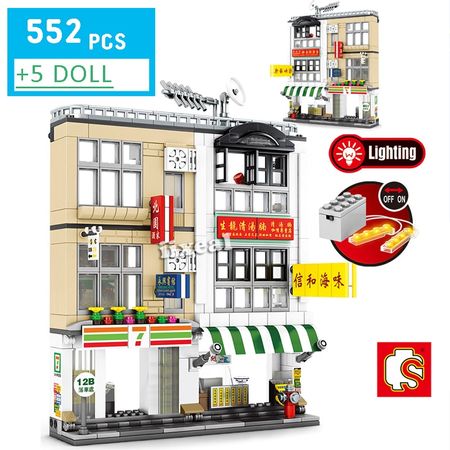 Technic Fit Lego City Architecture Shop Building Blocks SEMBO Street View Store House Set Model Figures Bricks Toys For Children