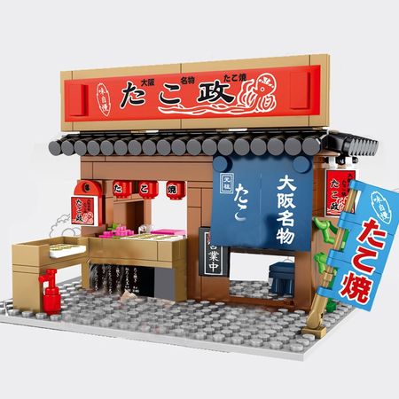 Retail Store Fit Lego City Street View Architecture Creator Japan Food Shop Building Blocks Cafe Bricks Hobby Toys SEMBO BLOCK